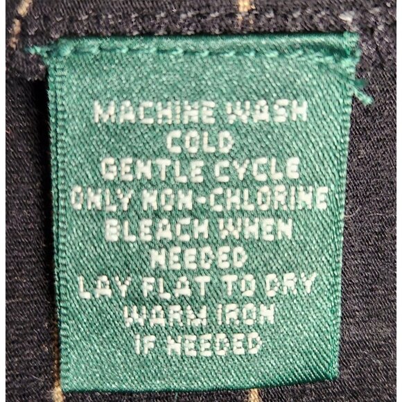 Lauren Ralph Laren 3X Boat Neck Top 3/4 Sleeves Black Tan Stripes Stretch Preppy - Picture 5 of 5